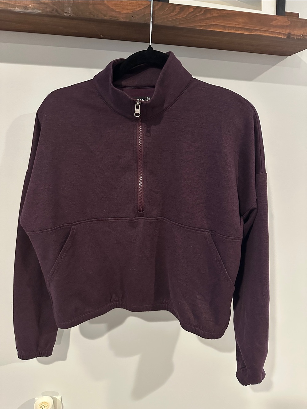 Kyodan Women's Half-Zip Mock Neck Sweater in Plum